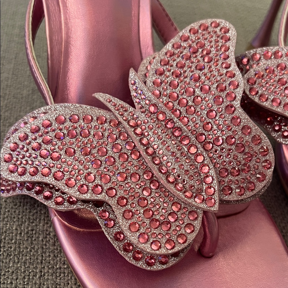 Jeffrey Campbell Daydream Heels- Pink Rhinestone Butterfly Sandals - Picture 4 of 4